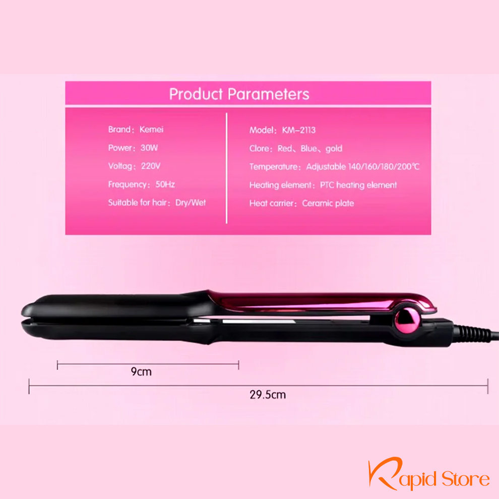 Kemei-KM-2113-StraightCare-Hair-Straightener-for-Women