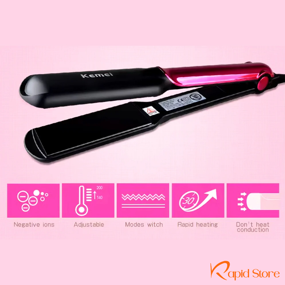 Kemei-KM-2113-StraightCare-Hair-Straightener-for-Women