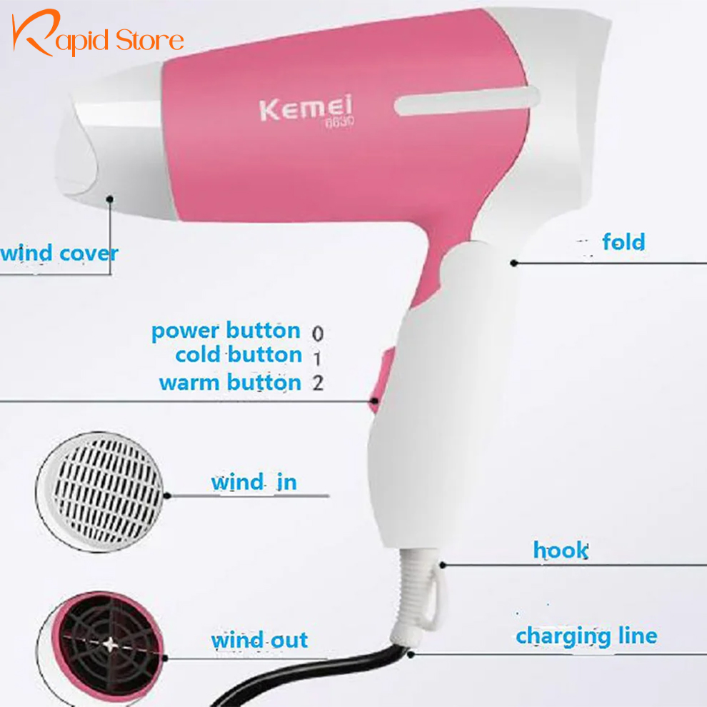 
Kemey-KM-6830-Foldable-Hair-Dryer-for-Women