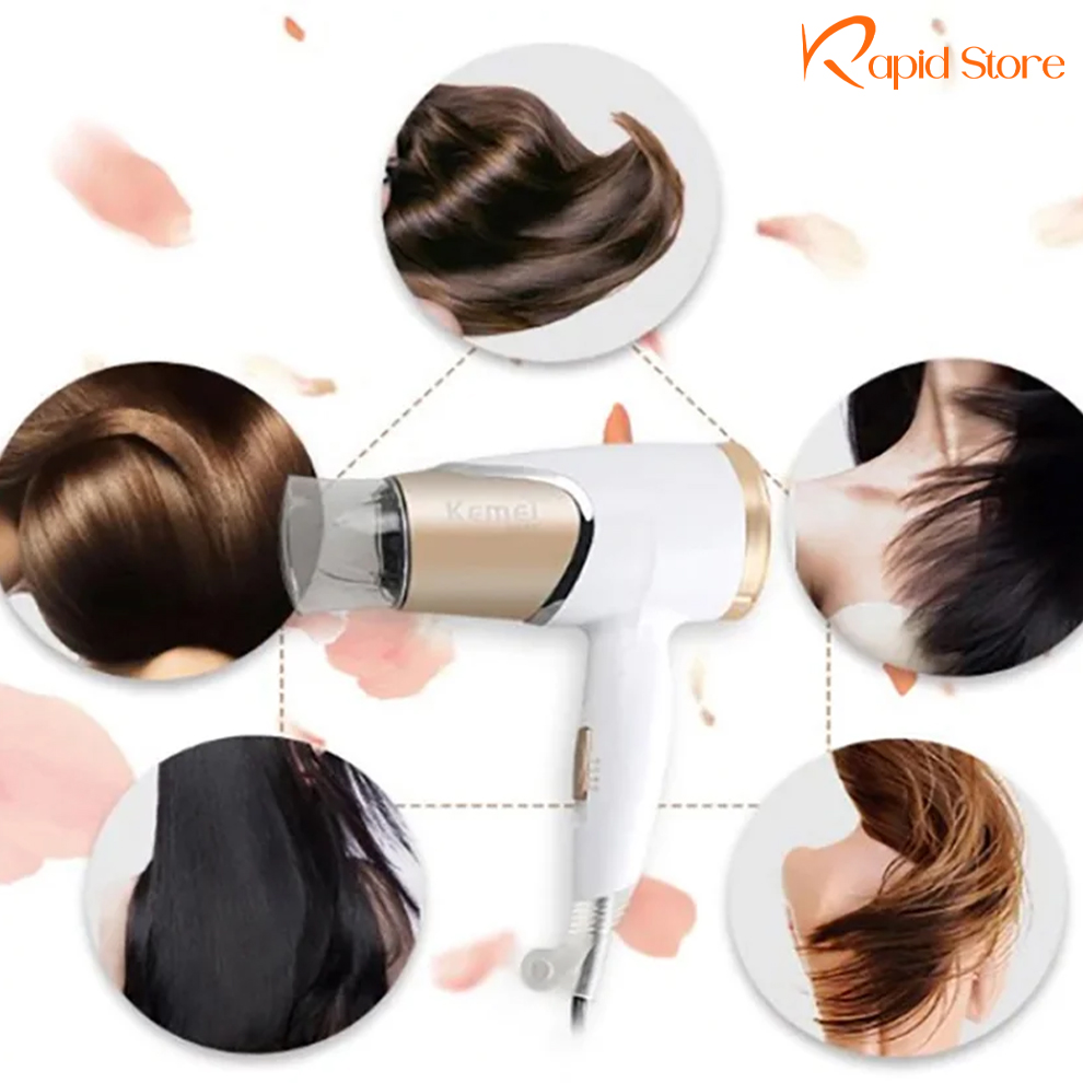 Kemey KM-6832 Foldable Hair Dryer for Women