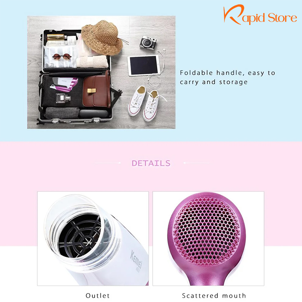 Kemey-KM-6833-Foldable-Hair-Dryer-for-Women