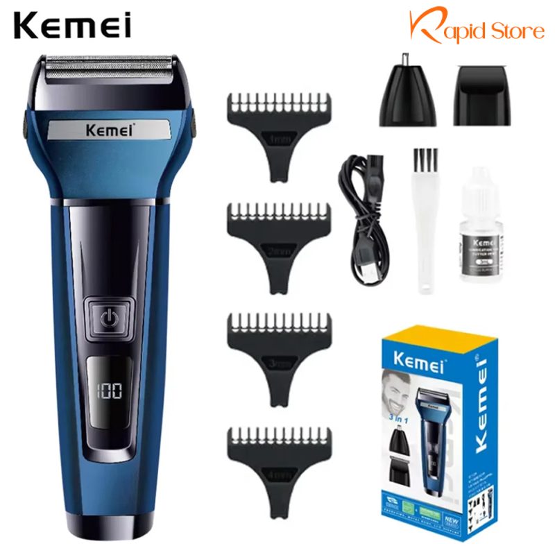 Kemei-KM-6541-3-in-1-Hair-Clipper-Shaver-and-Nose-Hair-Trimmer-for-Men