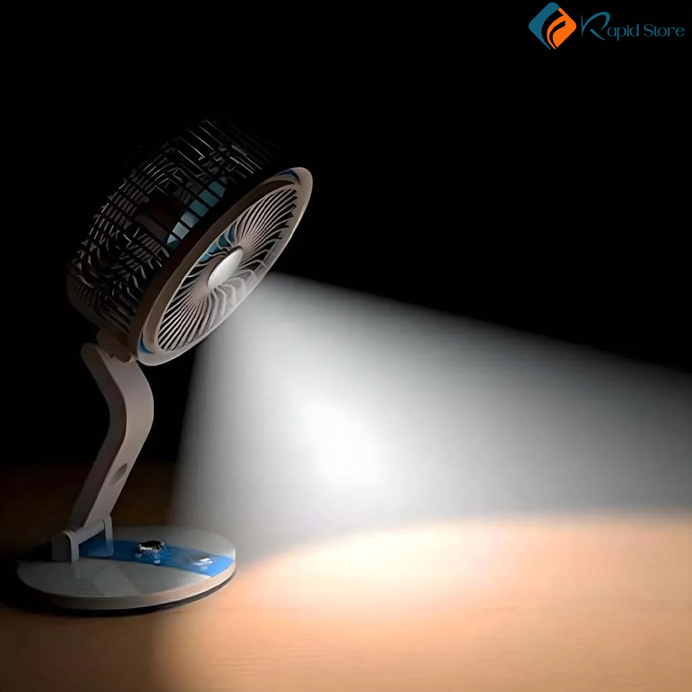 LR 2018 Rechargeable Folding Table Fan with Light