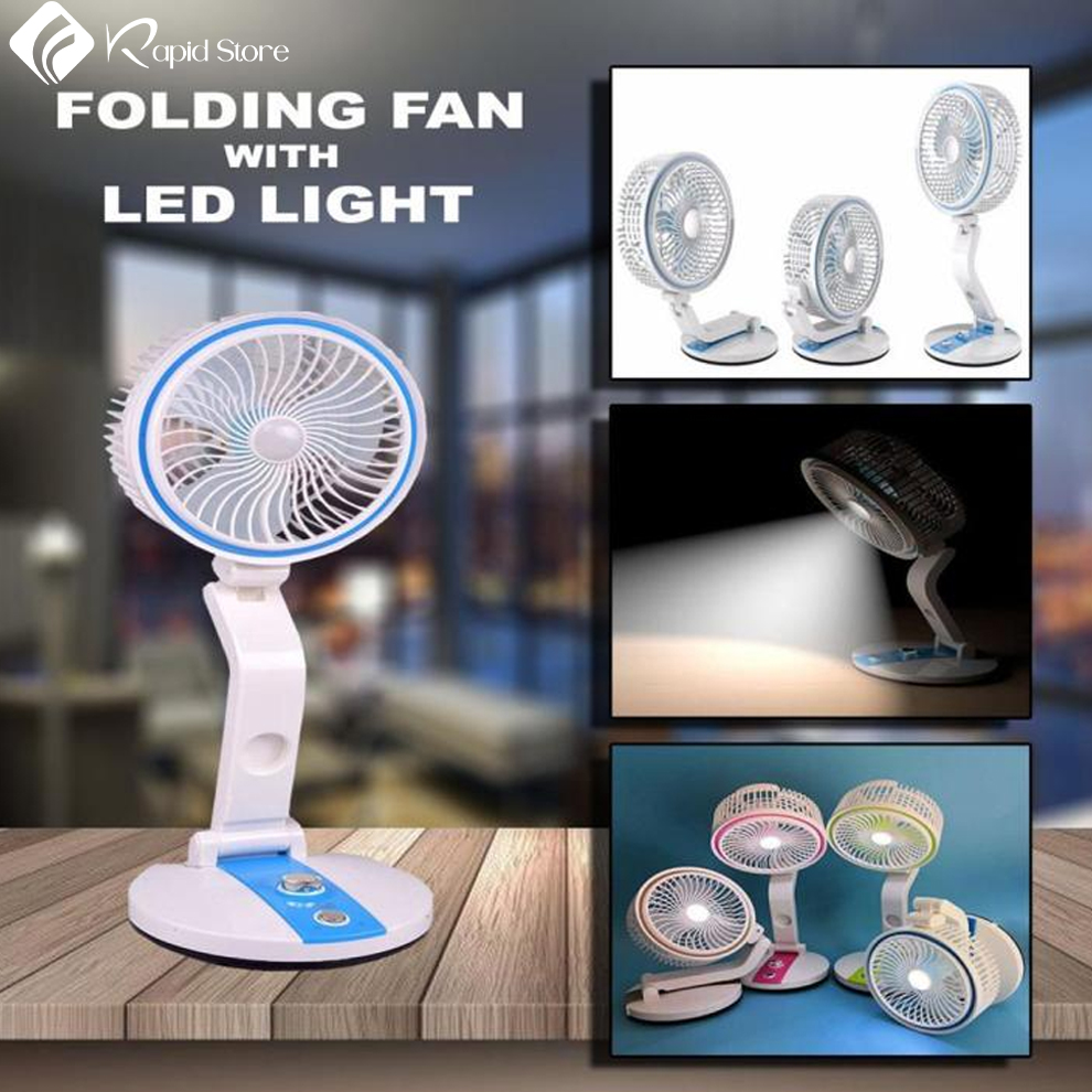 LR 2018 Rechargeable Folding Table Fan with Light