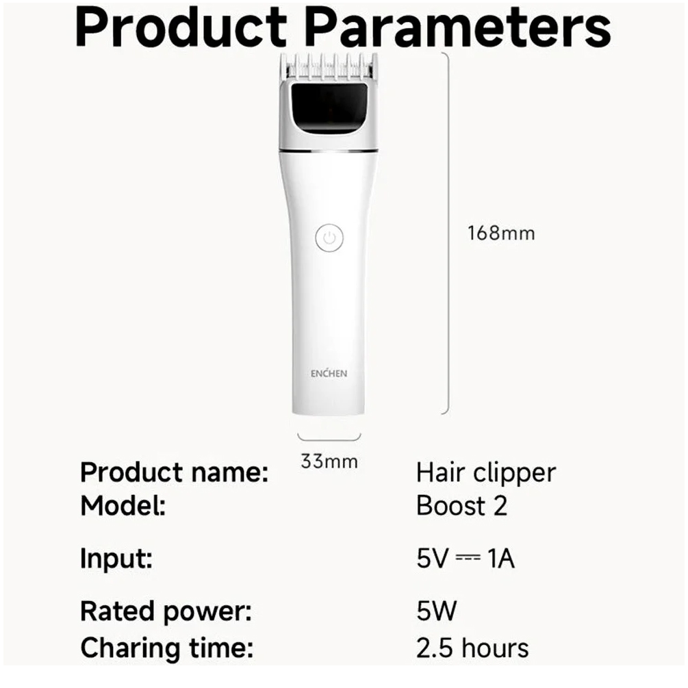 Enchen Boost 2 Hair Clipper and Beard Trimmer for Men