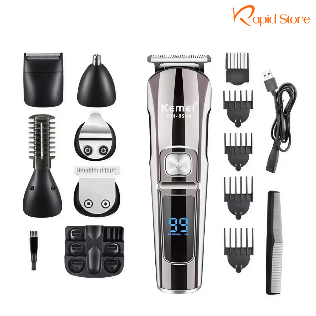 Kemei KM-8508 Multi-Grooming Kit 11-in-1 Beard, Hair, Body and Face for Men