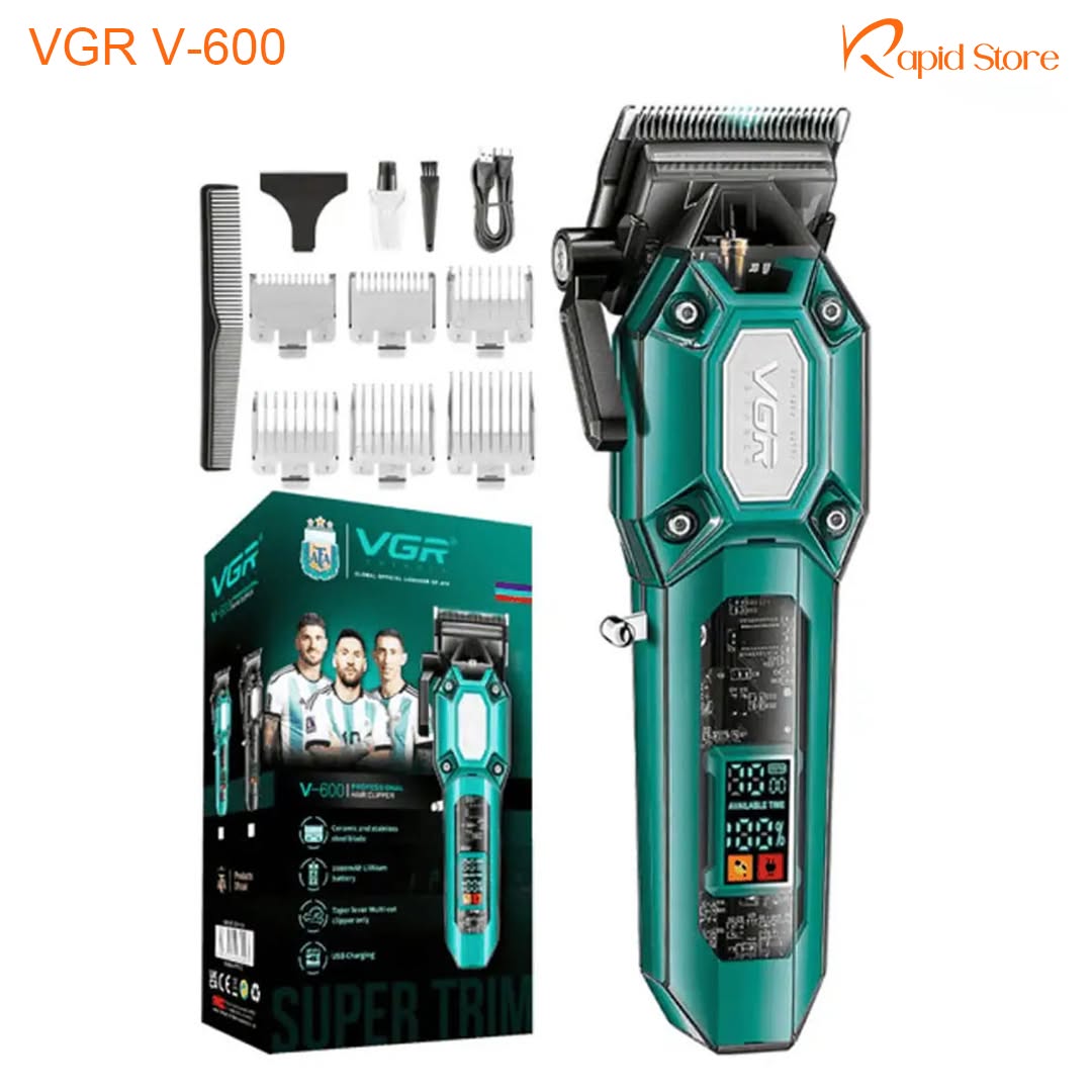 VGR V-600 Professional Hair Clipper and Beard Trimmer Salon Series for Men