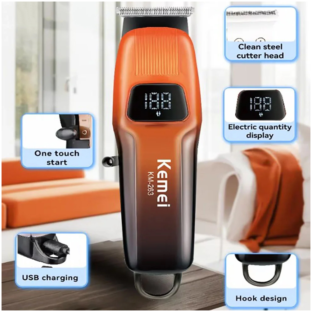 Kemei KM-263 Professional Hair Clipper and Beard Trimmer Salon Series for Men