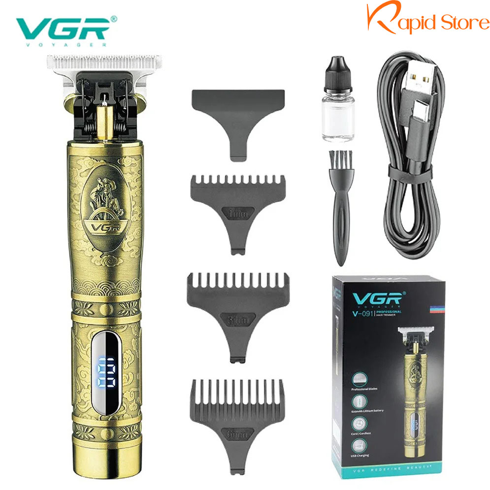 VGR V-091 Hair Clipper and Beard Trimmer with Digital Display for Men