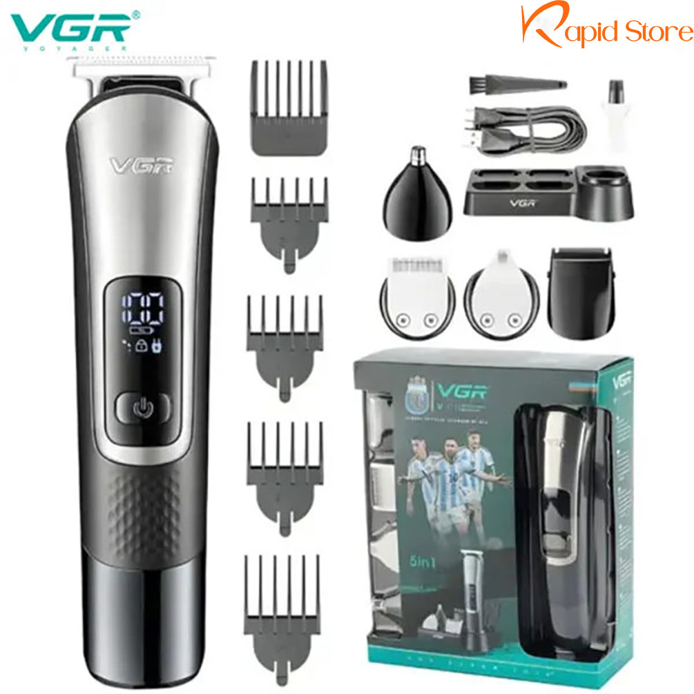 VGR V-111 Professional 5-in-1 Grooming Kit Face and Body for Men